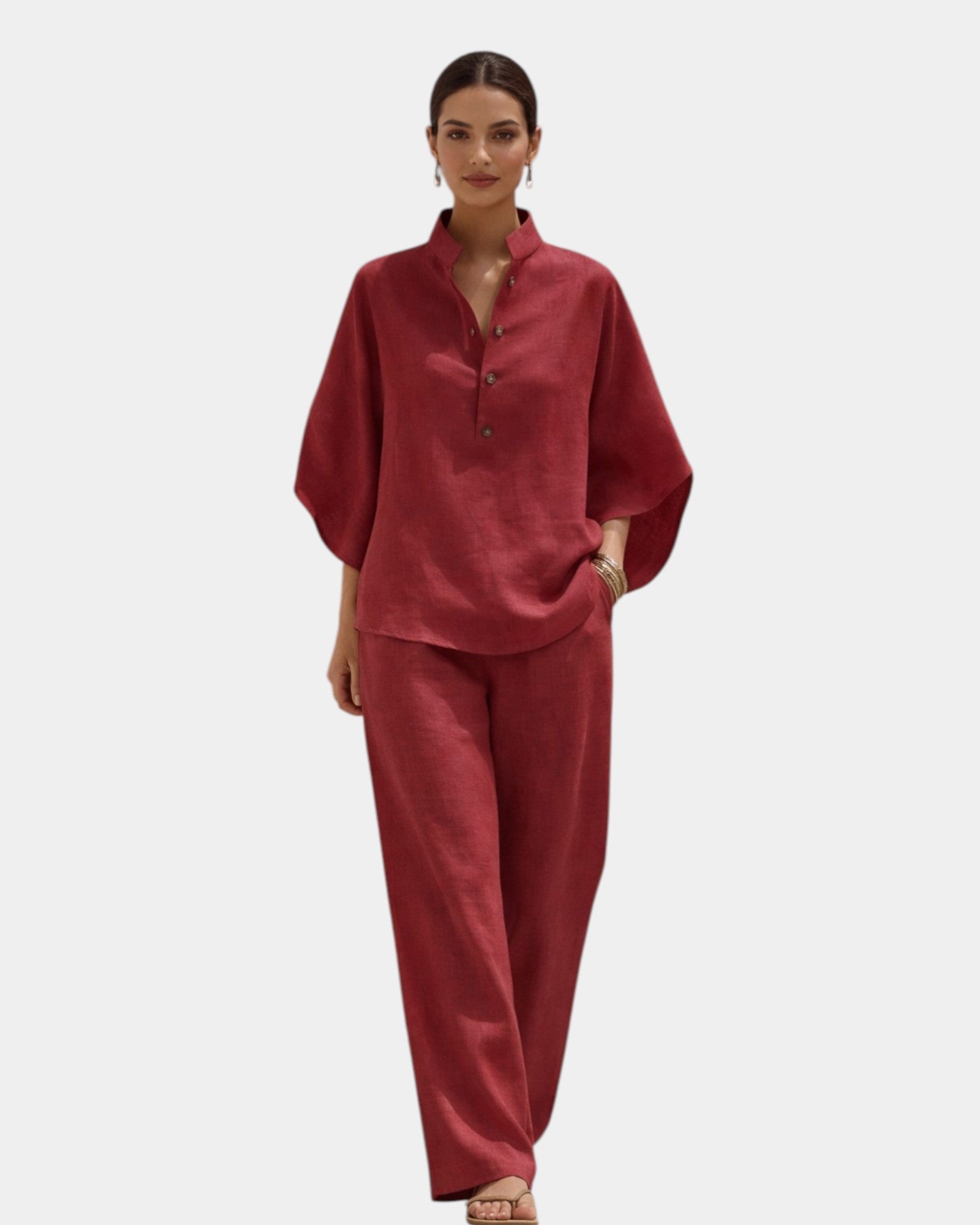Brune |  Ensemble en coton en deux pièces