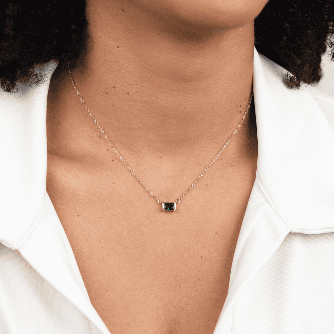 Fleur | Collier en Émeraude Verte Doré