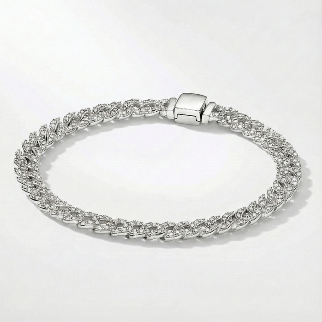 Adele | Bracelet cubain en moissanite