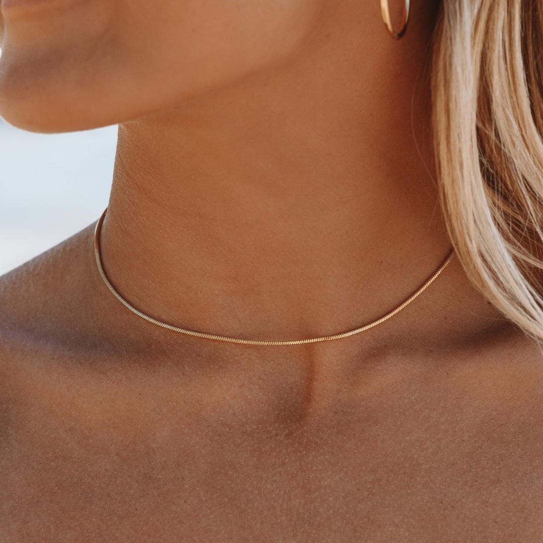 Céleste | Choker Carré en Or Serpent